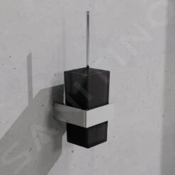 Steinberg 460 - Escobilla De WC De Pared Con Soporte, Cristal Negro/cromo 460 2904 -Baño Suministros Tienda f53aabe79448e2e5da7394b3