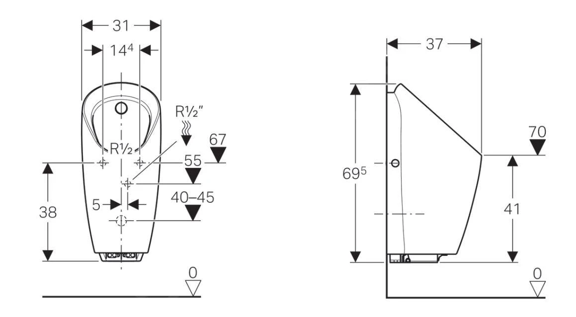 Geberit Urinarios - Urinario Preda Con Control Integrado, Alimentación Por Generador, Blanco 116.074.00.1 4 Geberit Urinarios - Urinario Preda Con Control Integrado, Alimentación Por Generador, Blanco 116.074.00.1 - Imagen 2