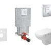 Grohe Uniset - Módulo De Instalación En Pared, Taza Y Asiento D-Code, Rimless, SoftClose, Botón Skate Cosmo, Cromo 38643SET-KK -Baño Suministros Tienda fd4f8b66007ff4dedd603085