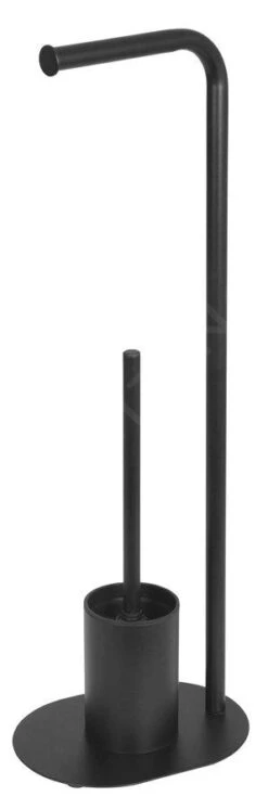 Aqualine Samba - Portarrollos De Pie Con Escobilla De WC, Negro SB236